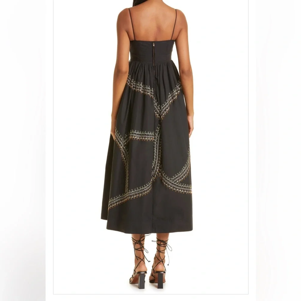 Ulla Johnson Black Midi Dress with Gold Accents - Picture 2 of 10